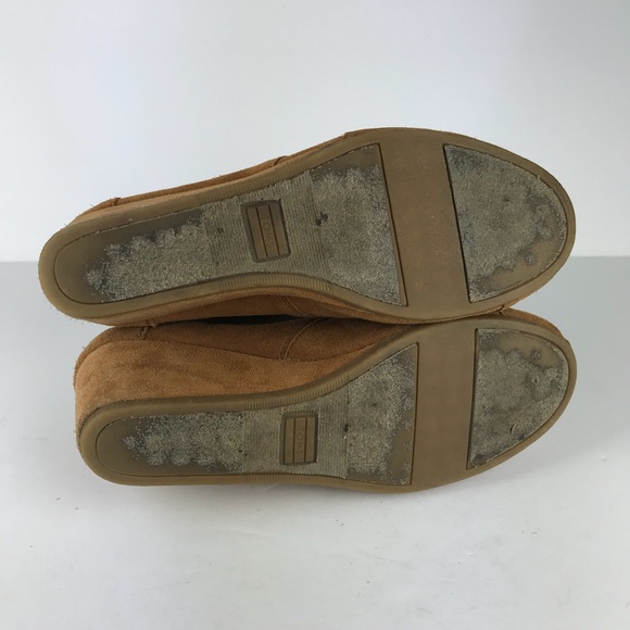 TOMS tan brown suede lace up wedge bootie, 10 - Picture 7 of 8